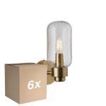 Multipack 6x Nordlux Tutan Wall Light Glass Brass | Suitable for E14